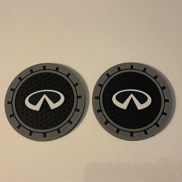 Infinity car cup Coasters in black and gray. Set of 2 NWT - Picture 5 of 7